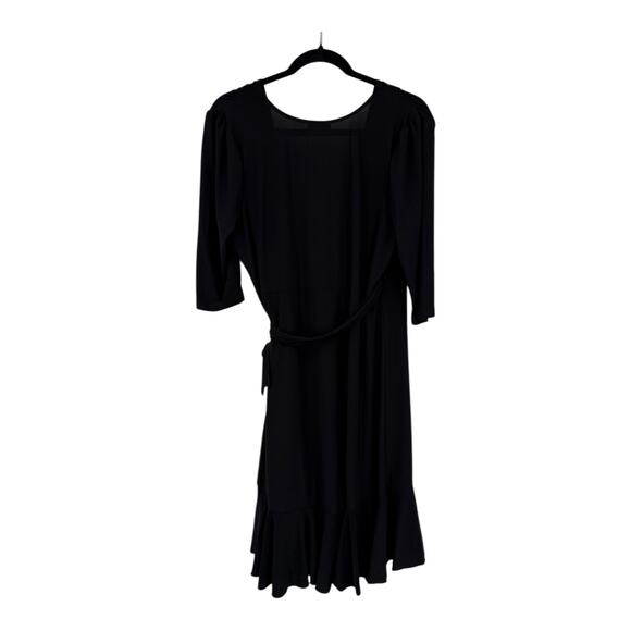 Kiyonna dress Whimsy Ruffled Midi Wrap black size Large L - Picture 4 of 7